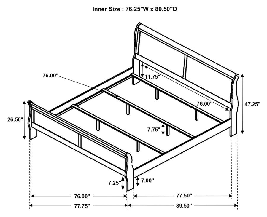 (image for) Louis Philippe 4-piece Eastern King Bedroom Set Cappuccino