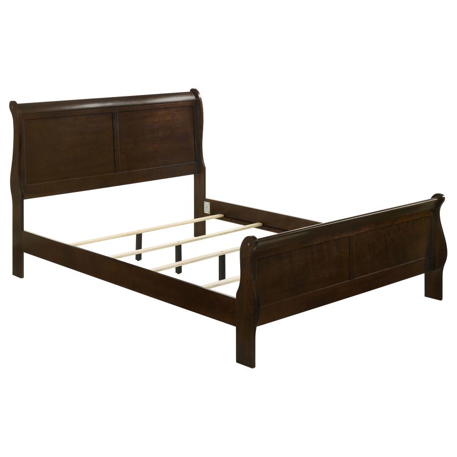 (image for) Louis Philippe Wood Eastern King Sleigh Bed Cappuccino