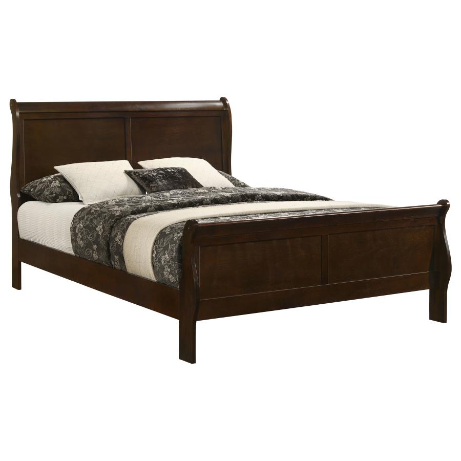 (image for) Louis Philippe Wood Eastern King Sleigh Bed Cappuccino