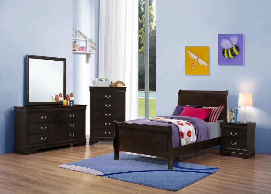 (image for) Louis Philippe 5-piece Twin Bedroom Set Cappuccino