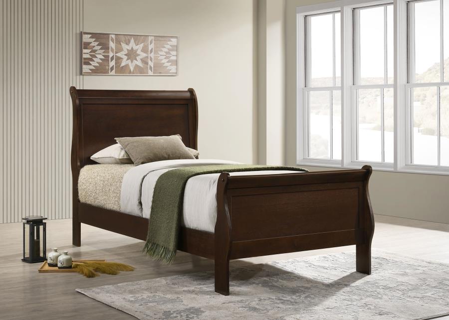 (image for) Louis Philippe Wood Twin Sleigh Bed Cappuccino