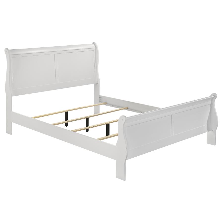 (image for) Louis Philippe 47-inch Eastern King Sleigh Panel Bed White