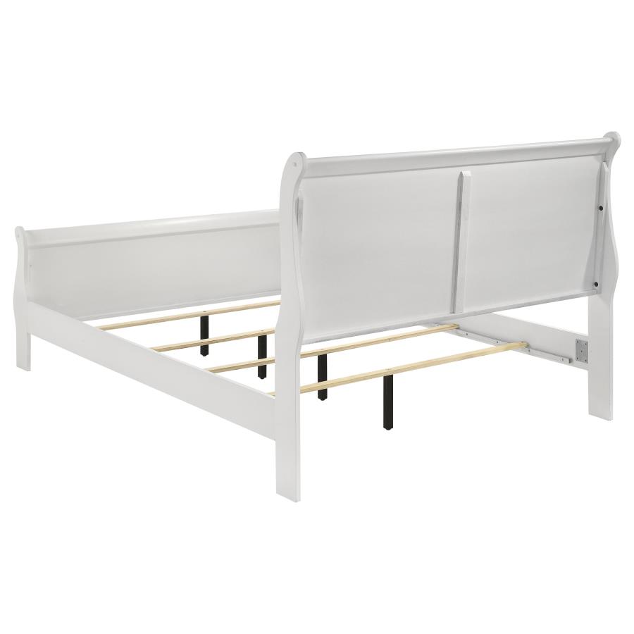 (image for) Louis Philippe 47-inch Eastern King Sleigh Panel Bed White