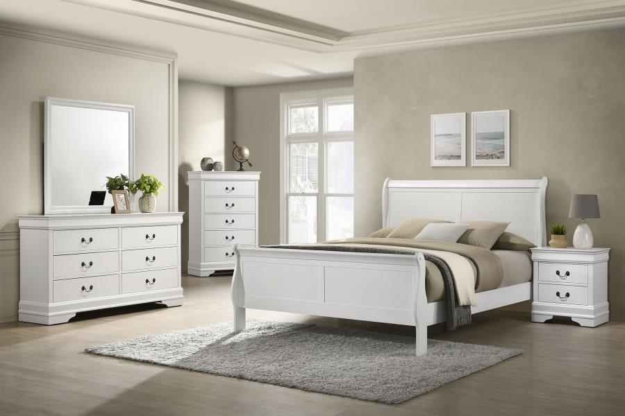 (image for) Louis Philippe 5-piece Queen Bedroom Set White