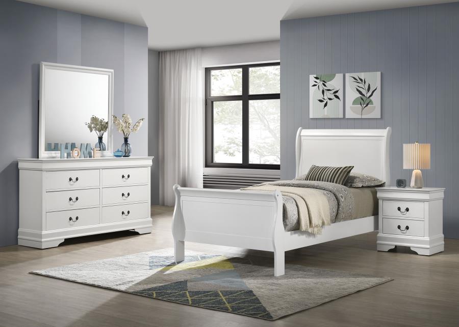 (image for) Louis Philippe 4-piece Twin Bedroom Set White