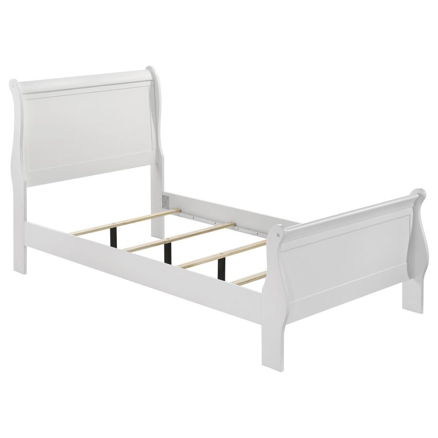 (image for) Louis Philippe 47-inch Twin Sleigh Panel Bed White