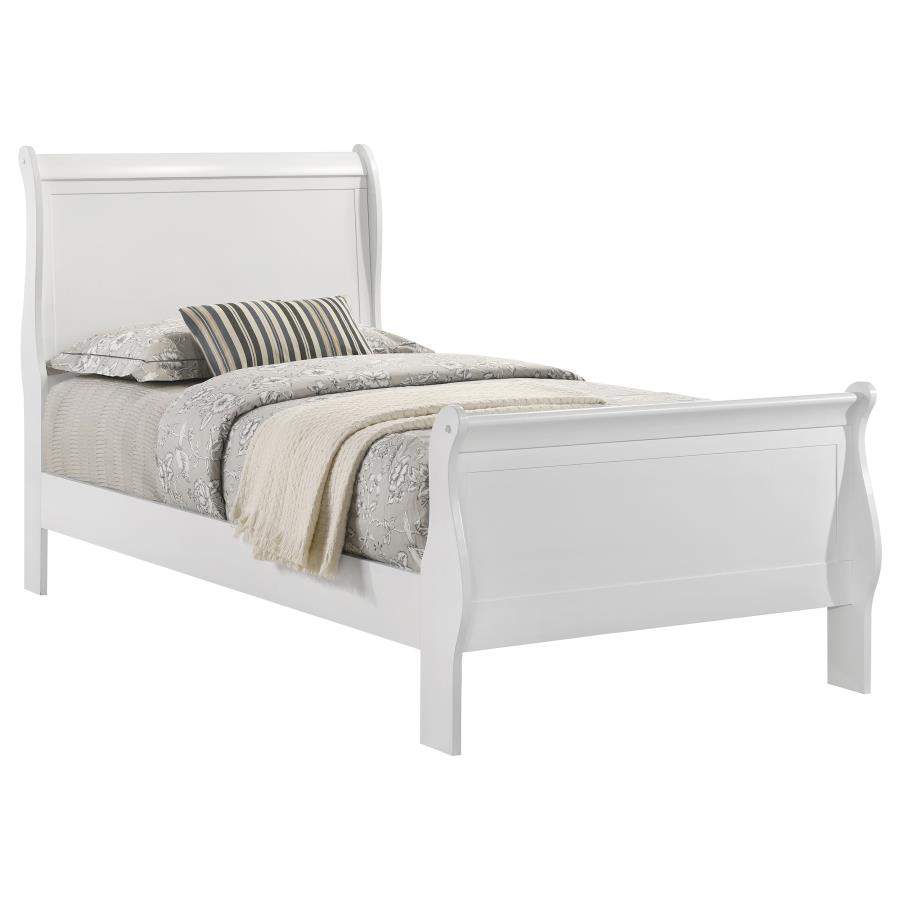 (image for) Louis Philippe 47-inch Twin Sleigh Panel Bed White