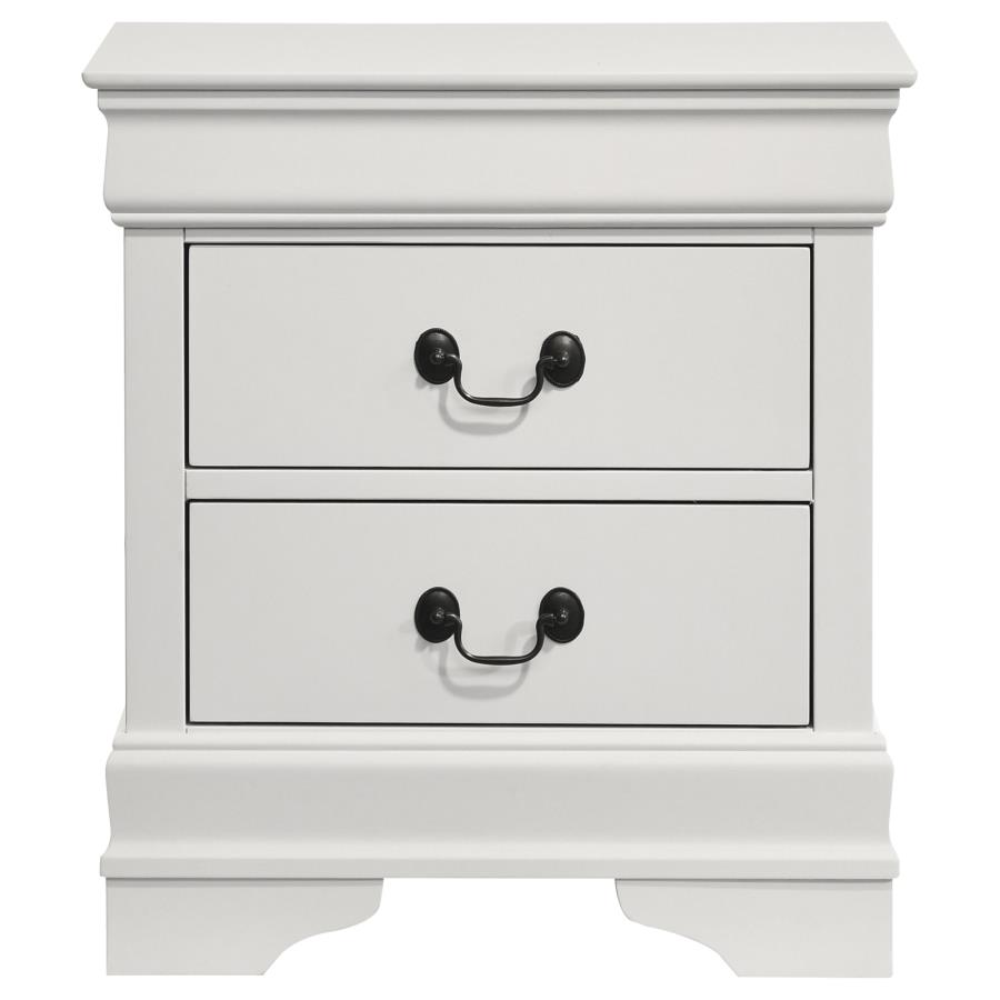 (image for) Louis Philippe 2-drawer Nightstand Bedside Table White