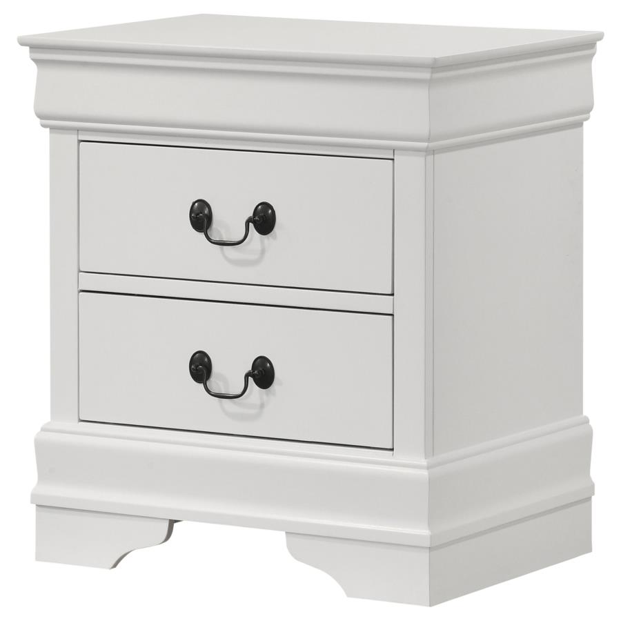 (image for) Louis Philippe 2-drawer Nightstand Bedside Table White