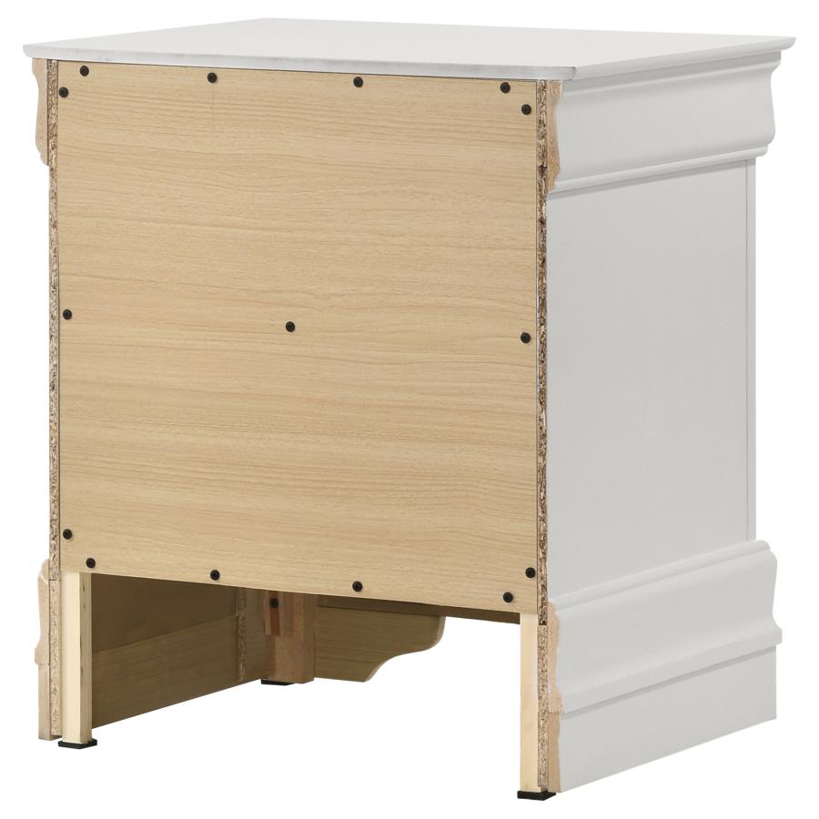 (image for) Louis Philippe 2-drawer Nightstand Bedside Table White