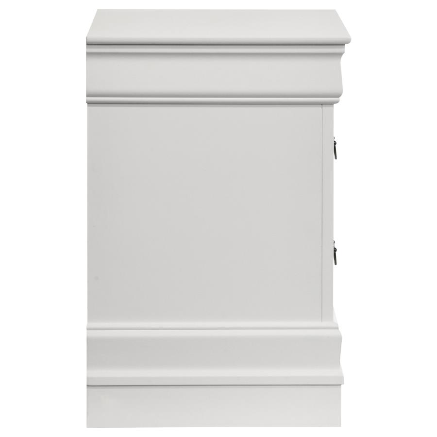 (image for) Louis Philippe 2-drawer Nightstand Bedside Table White