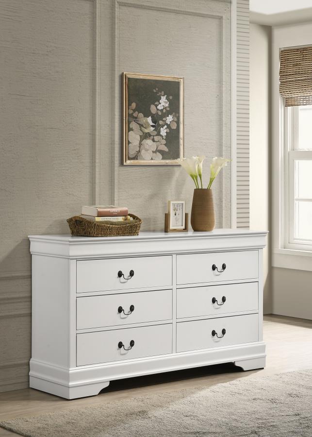 (image for) Louis Philippe 6-drawer Dresser White