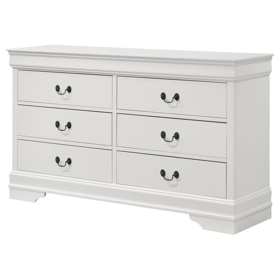 (image for) Louis Philippe 6-drawer Dresser White