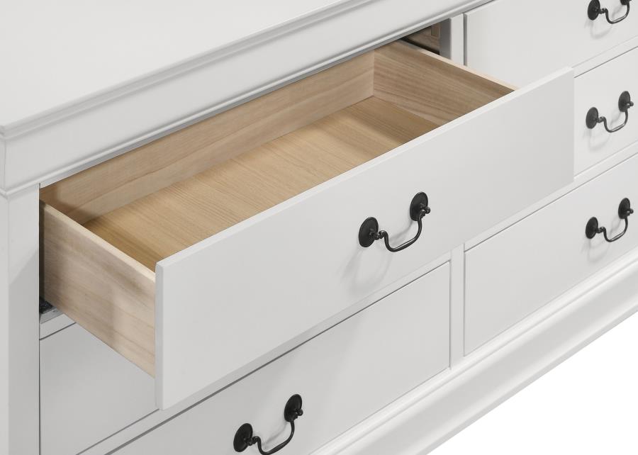 (image for) Louis Philippe 6-drawer Dresser White