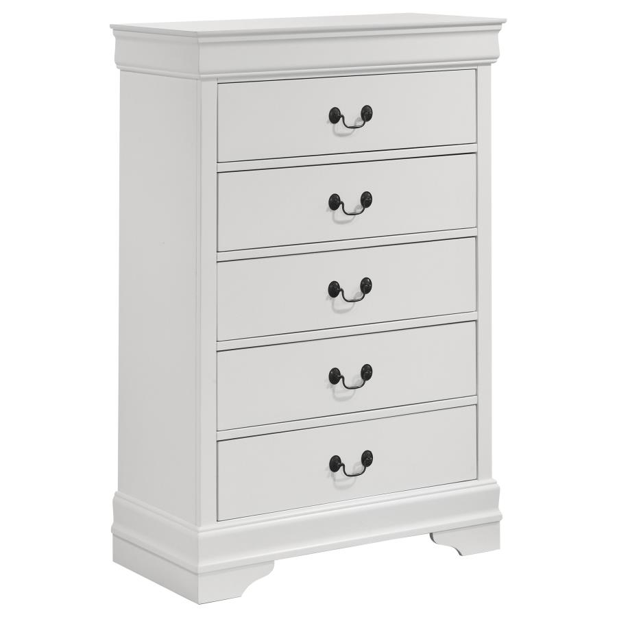 (image for) Louis Philippe 5-drawer Bedroom Chest White