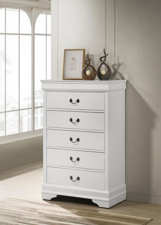 (image for) Louis Philippe 5-drawer Bedroom Chest White