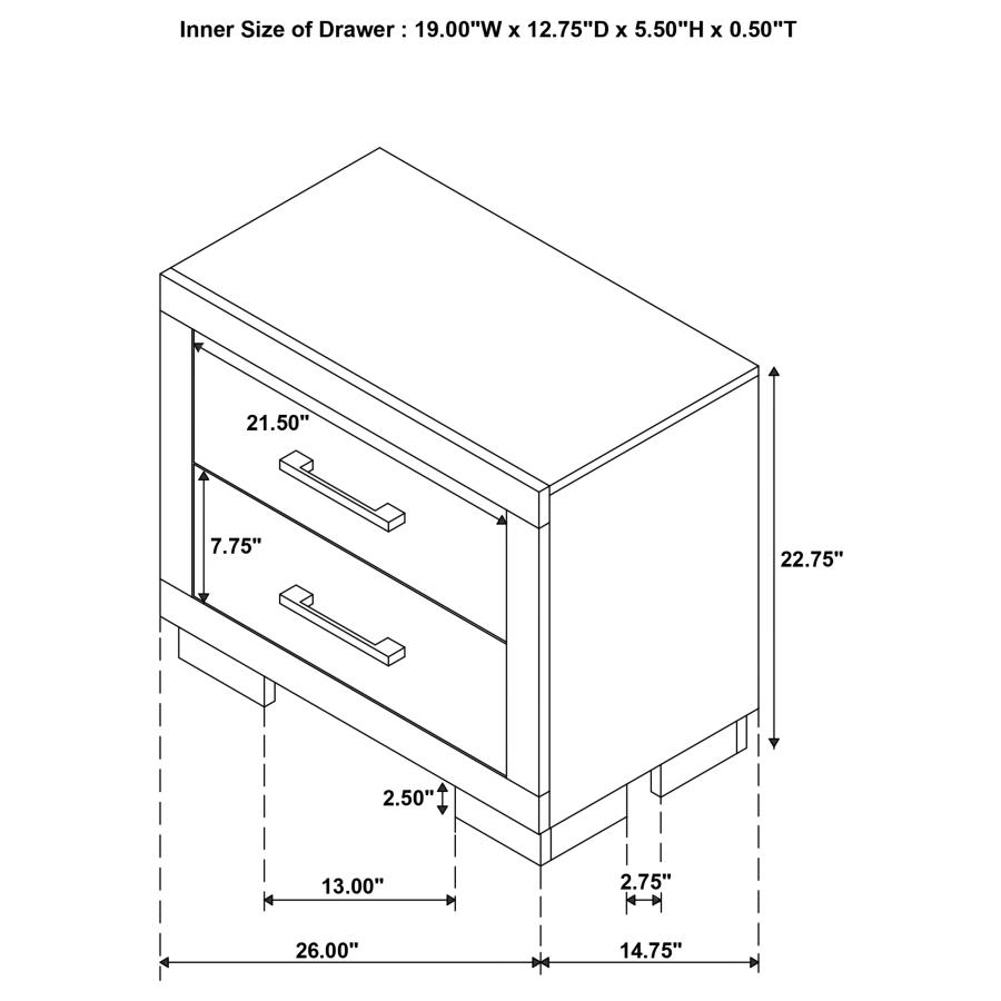 (image for) Jessica 5-piece Eastern King LED Bedroom Set Cream White