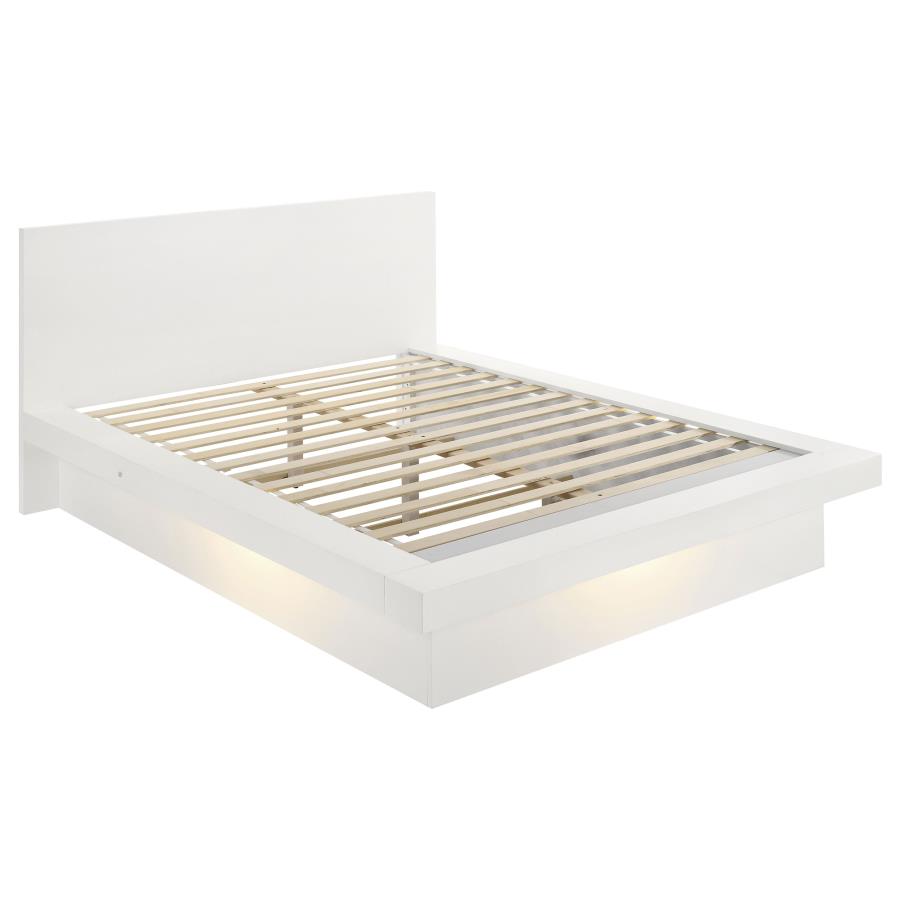 (image for) Jessica Wood California King LED Panel Bed Cream White