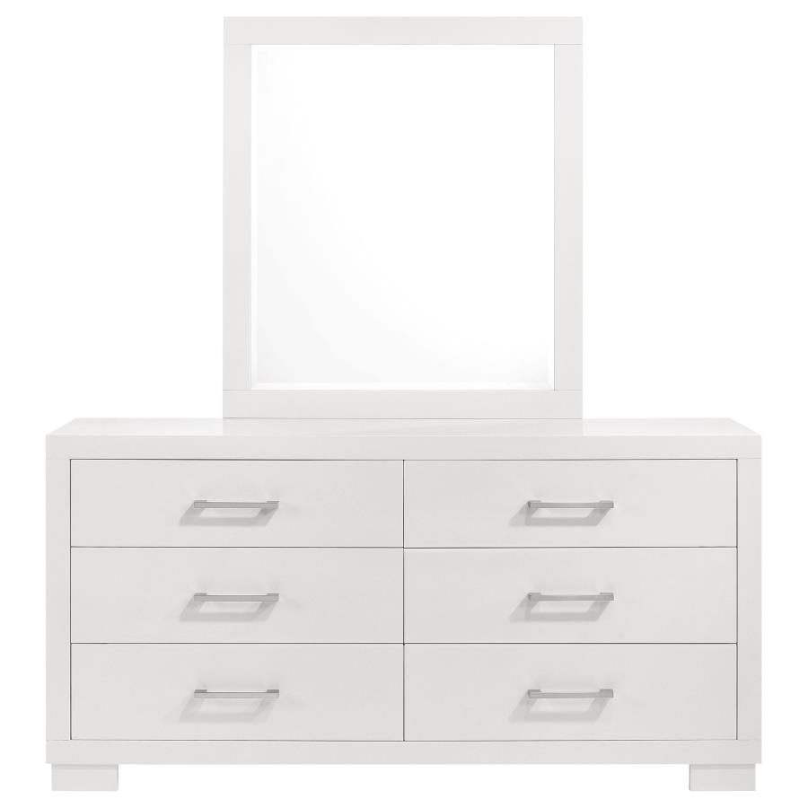 (image for) Jessica 6-drawer Dresser with Mirror Cream White