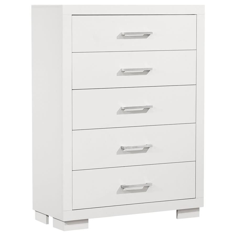 (image for) Jessica 5-drawer Bedroom Chest Cream White - Click Image to Close