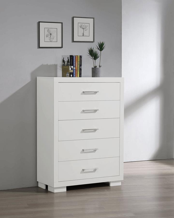 (image for) Jessica 5-drawer Bedroom Chest Cream White