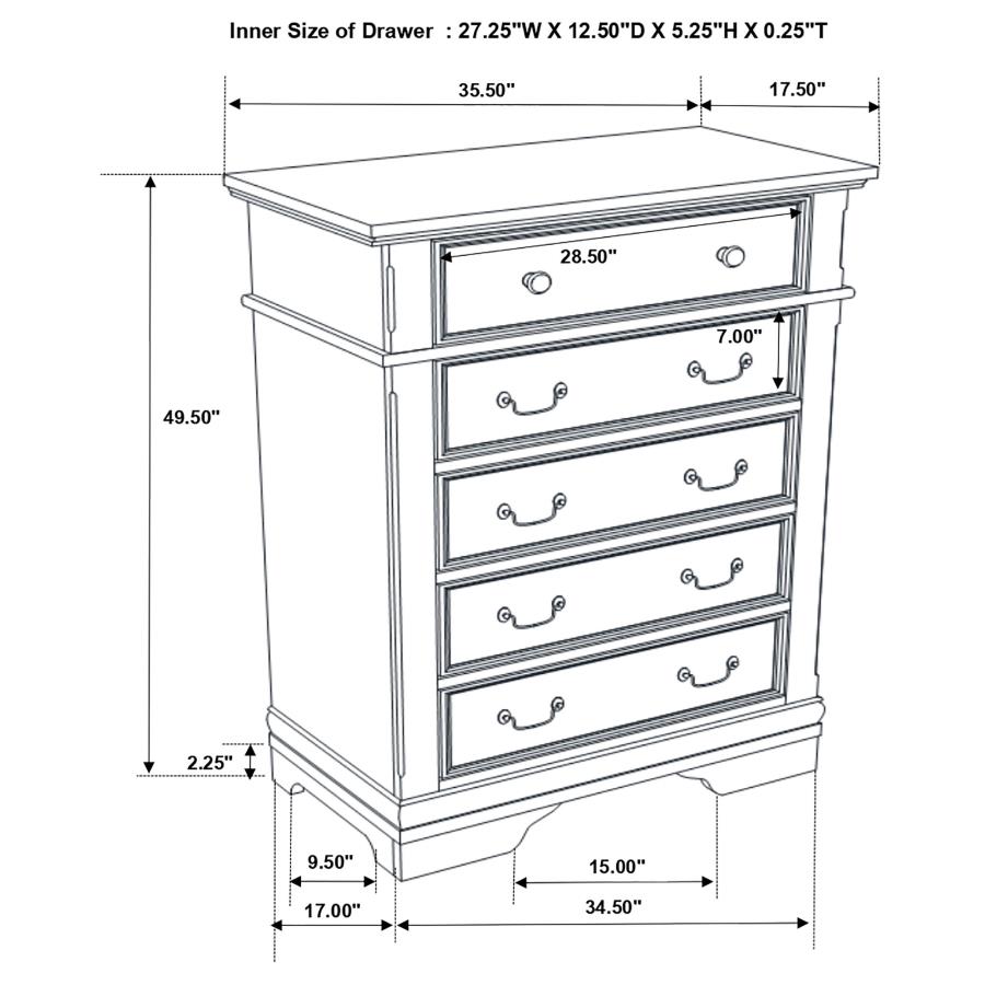 (image for) Cambridge 5-piece Eastern King Bedroom Set Cappuccino