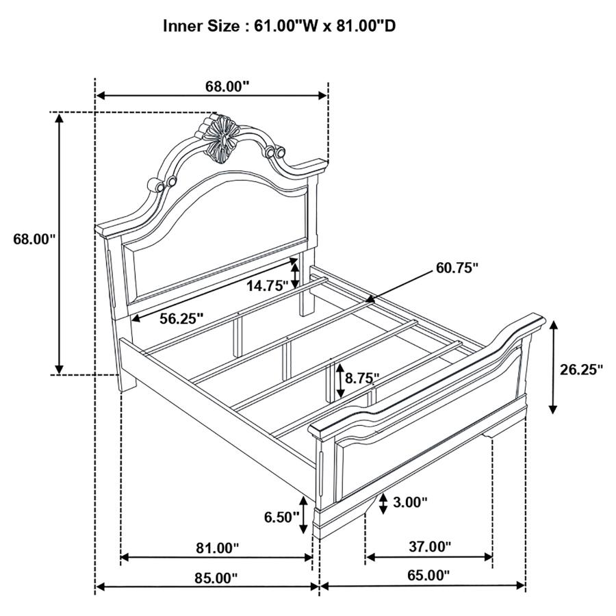 (image for) Cambridge 4-piece Queen Bedroom Set Cappuccino