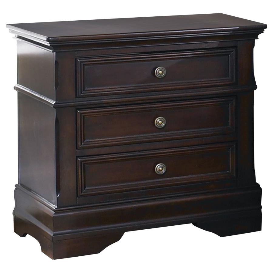 (image for) Cambridge 3-drawer Nightstand Cappuccino