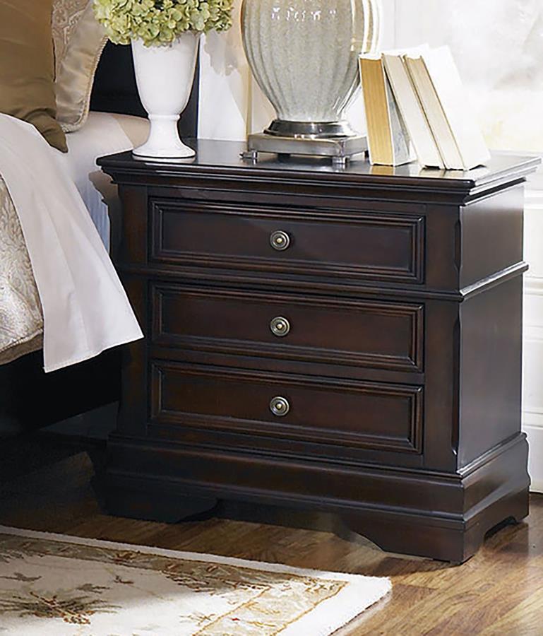 (image for) Cambridge 3-drawer Nightstand Cappuccino