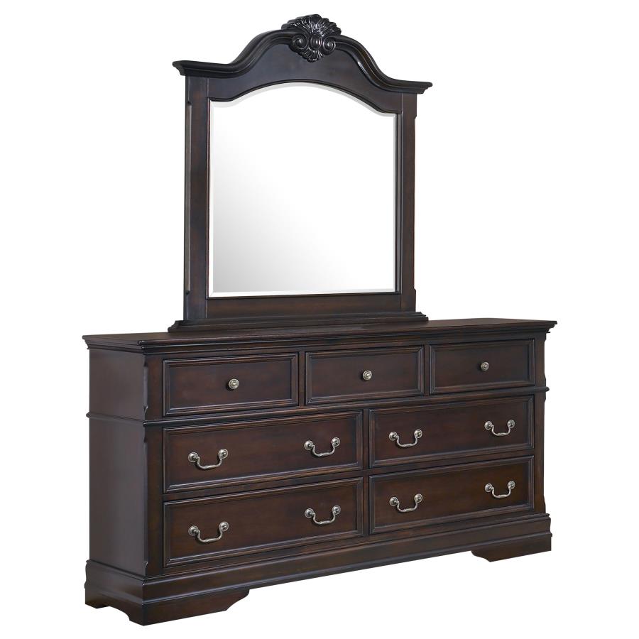 (image for) Cambridge 7-drawer Dresser with Mirror Cappuccino