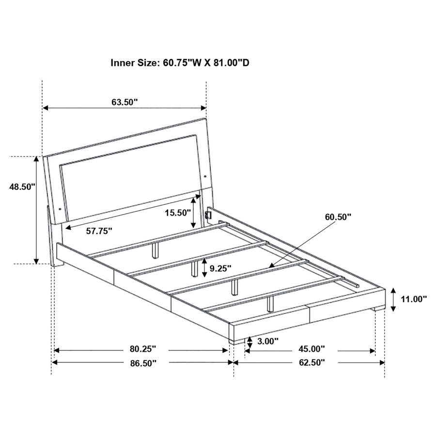 (image for) Felicity Wood Queen LED Panel Bed White High Gloss