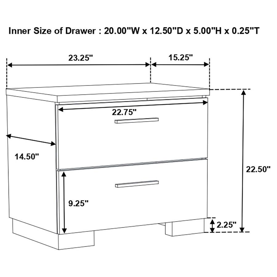 (image for) Felicity 4-piece Twin Bedroom Set White High Gloss