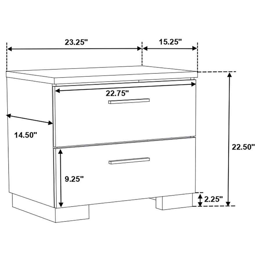 (image for) Felicity 5-piece Queen Bedroom Set White High Gloss