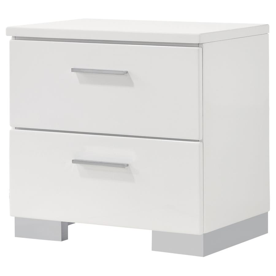 (image for) Felicity 2-drawer Nightstand White High Gloss