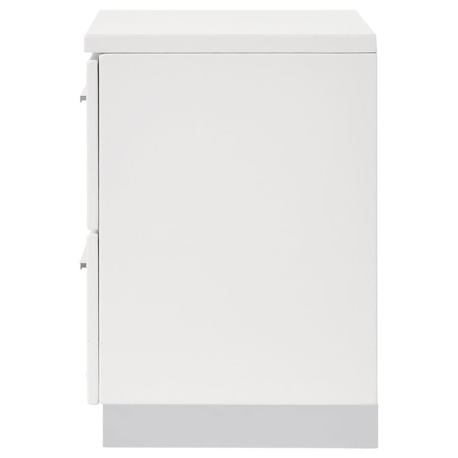 (image for) Felicity 2-drawer Nightstand White High Gloss