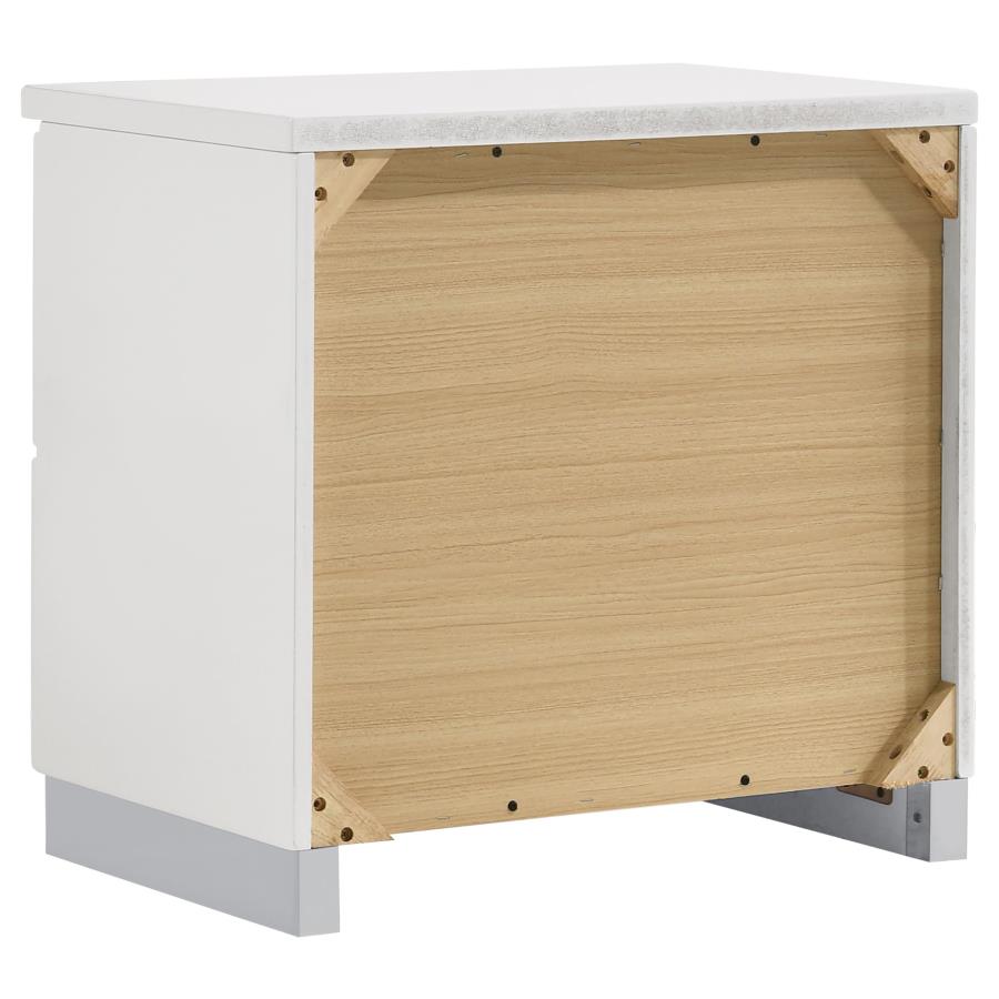 (image for) Felicity 2-drawer Nightstand White High Gloss