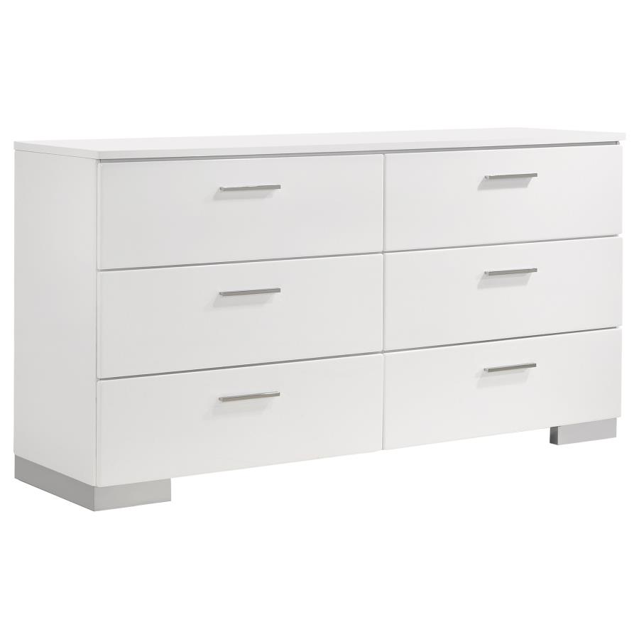 (image for) Felicity 6-drawer Dresser White High Gloss