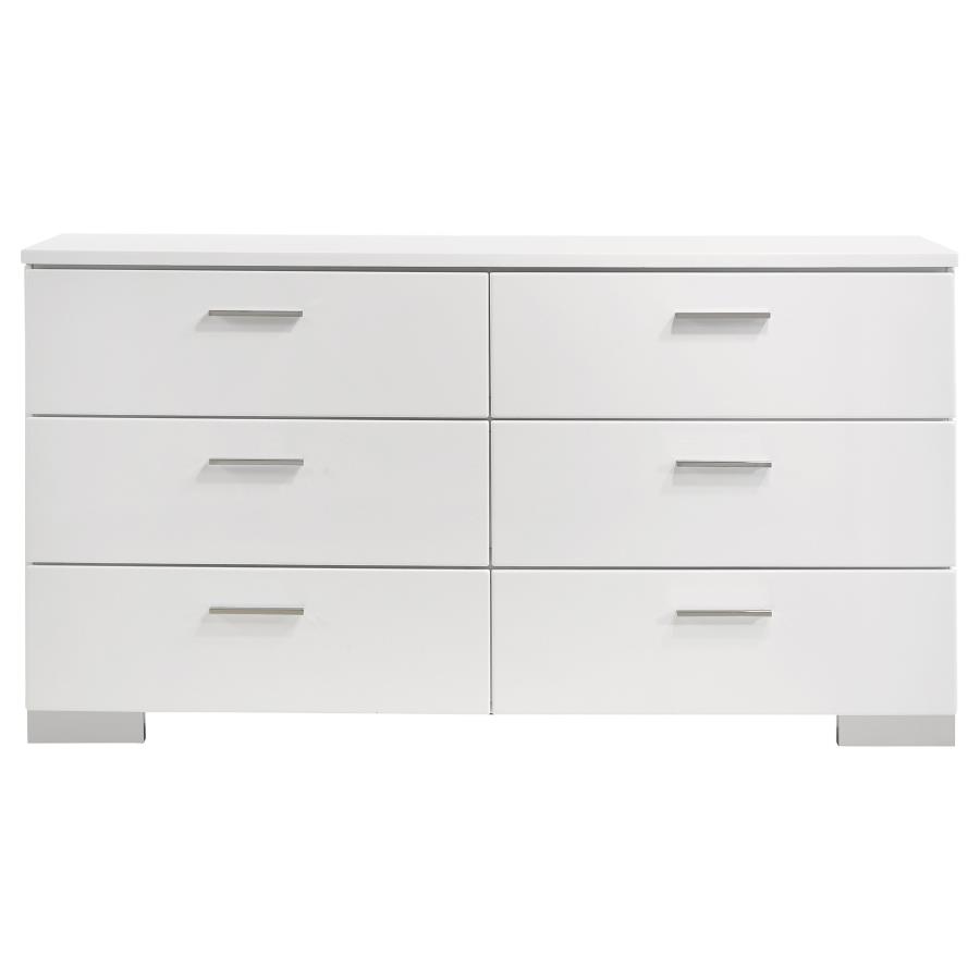 (image for) Felicity 6-drawer Dresser White High Gloss