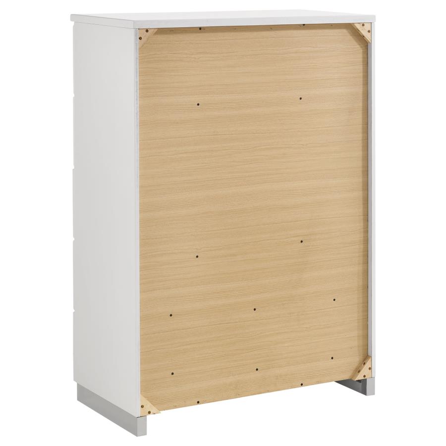 (image for) Felicity 5-drawer Bedroom Chest White High Gloss