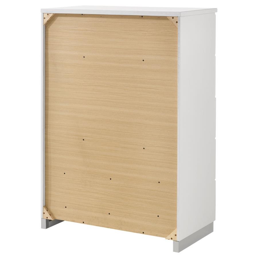 (image for) Felicity 5-drawer Bedroom Chest White High Gloss