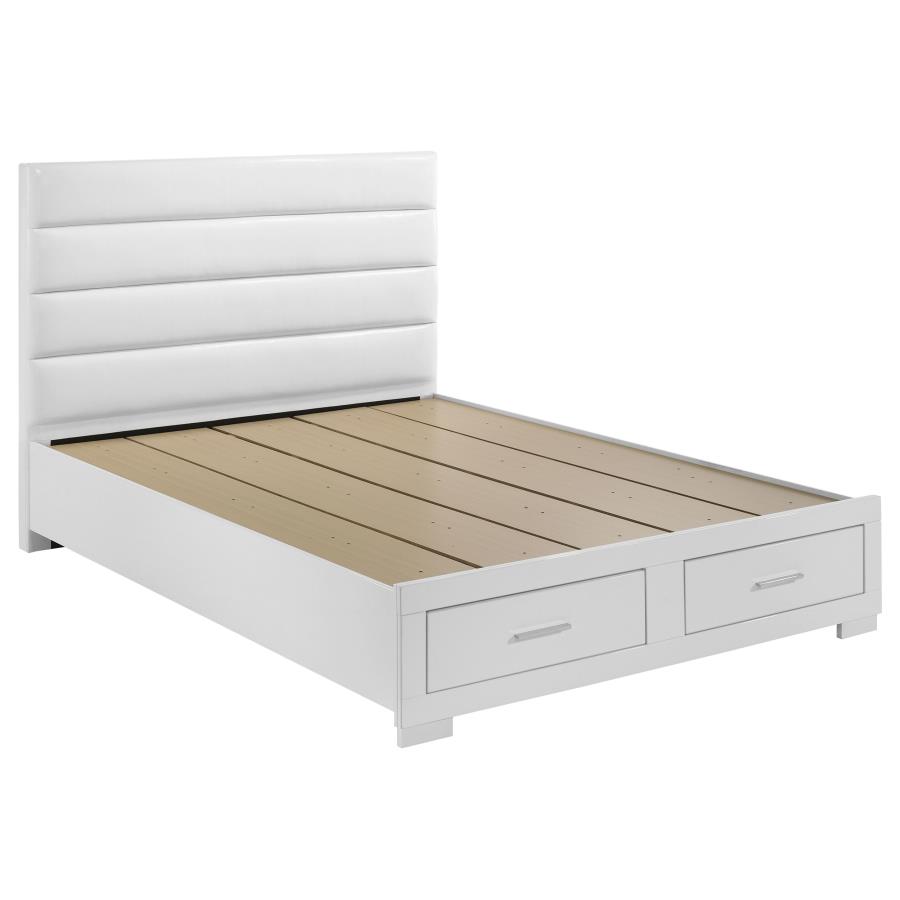(image for) Felicity California King Storage Bed White High Gloss