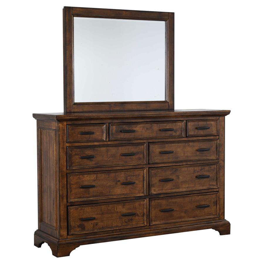 (image for) Elk Grove 9-drawer Dresser with Mirror Vintage Bourbon