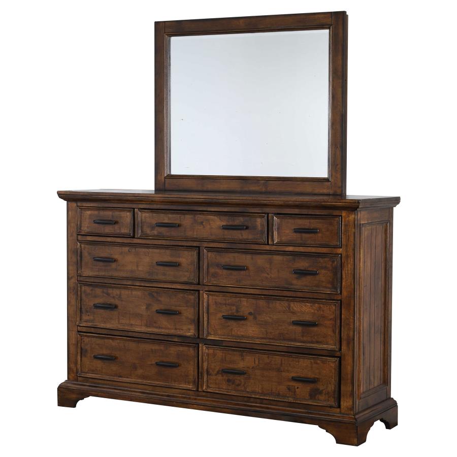 (image for) Elk Grove 9-drawer Dresser with Mirror Vintage Bourbon