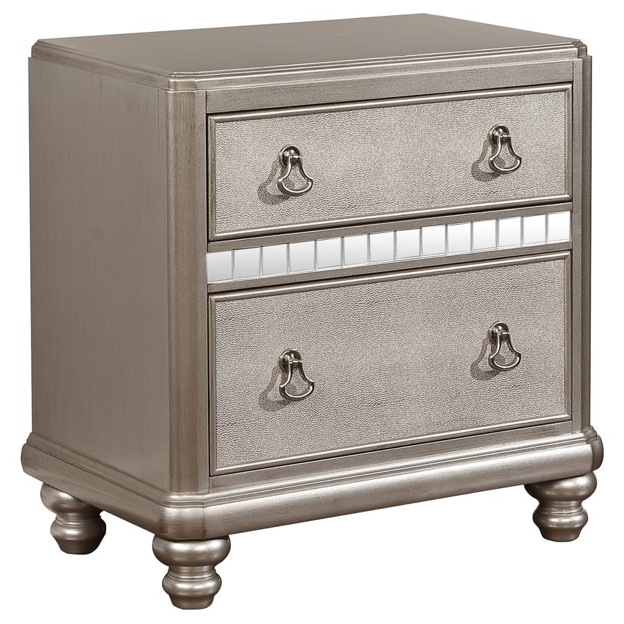 (image for) Bling Game 2-drawer Nightstand Metallic Platinum