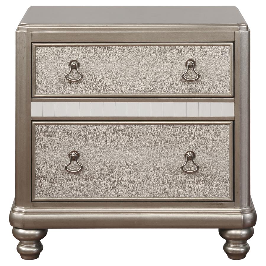 (image for) Bling Game 2-drawer Nightstand Metallic Platinum