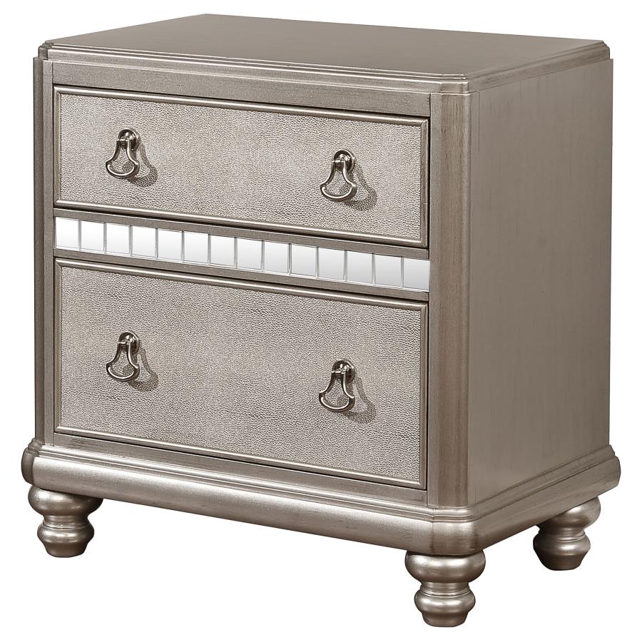 (image for) Bling Game 2-drawer Nightstand Metallic Platinum