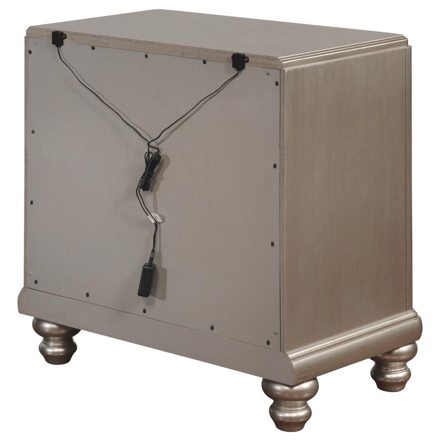 (image for) Bling Game 2-drawer Nightstand Metallic Platinum