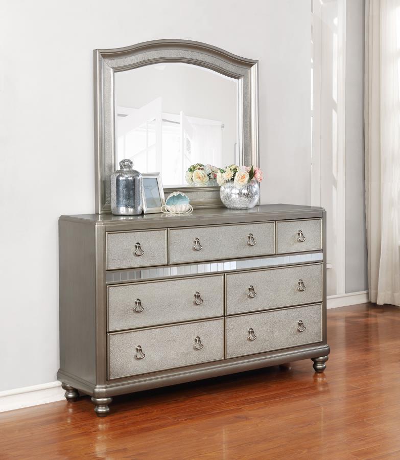 (image for) Bling Game 7-drawer Dresser with Mirror Metallic Platinum