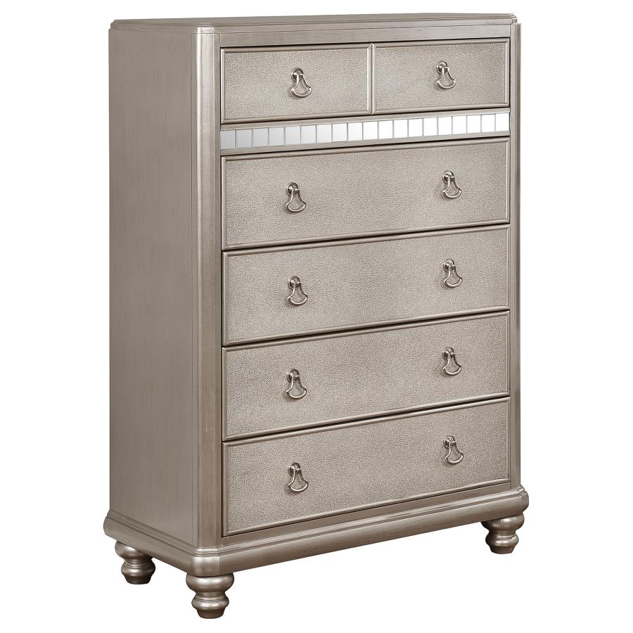 (image for) Bling Game 6-drawer Bedroom Chest Metallic Platinum - Click Image to Close