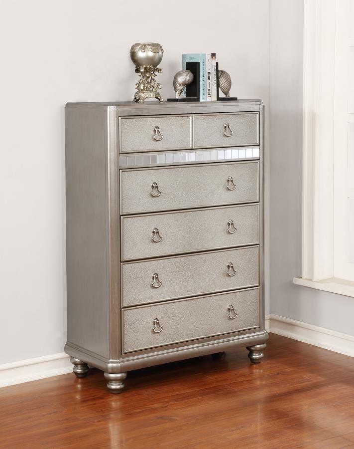 (image for) Bling Game 6-drawer Bedroom Chest Metallic Platinum